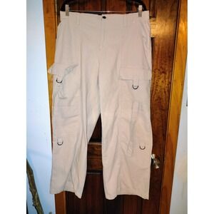 Rachel Paige Cargo Pants Khaki Tan Relaxed Fit Cotton XL Casual Outdoor